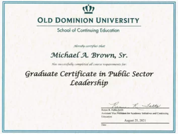 Never Stop Learning! brown cert public sector leadership small